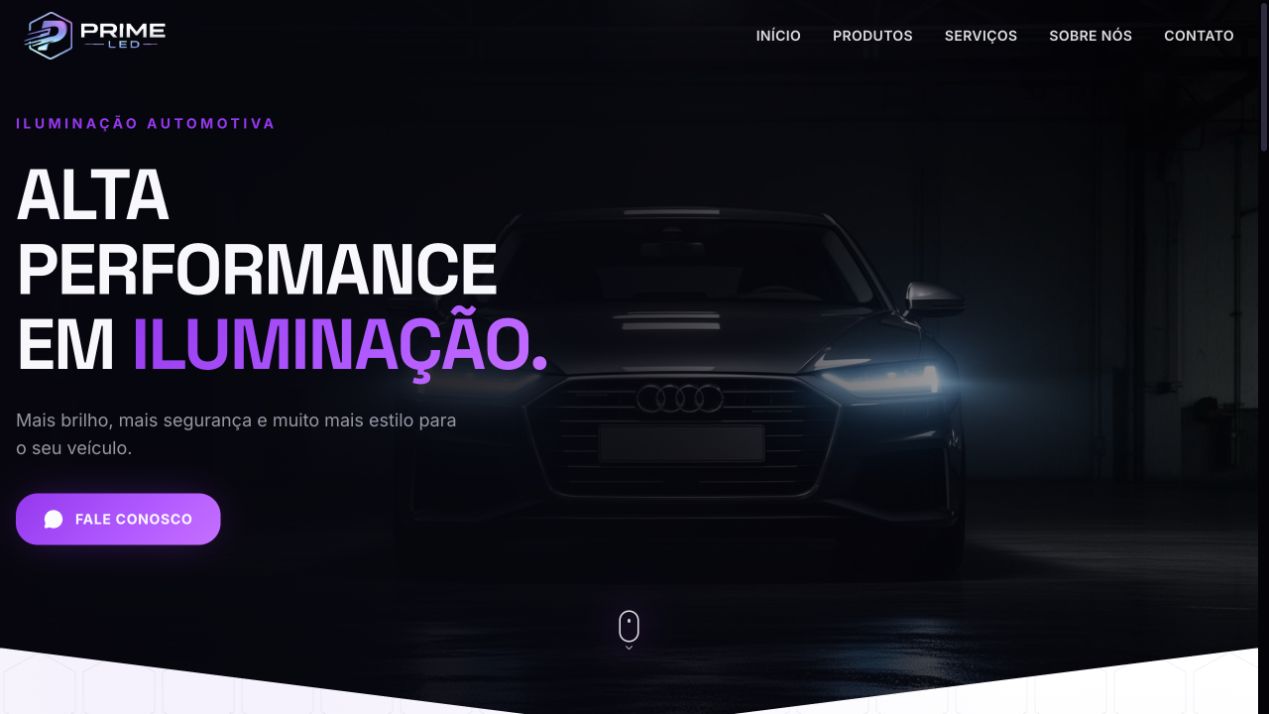 Print da Prime LED Car com apresentação de iluminação automotiva